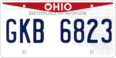 OH license plate GKB6823