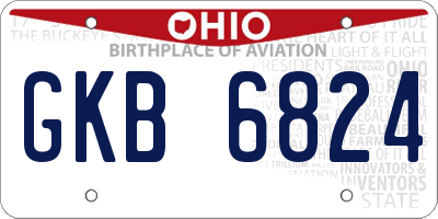 OH license plate GKB6824