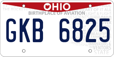OH license plate GKB6825