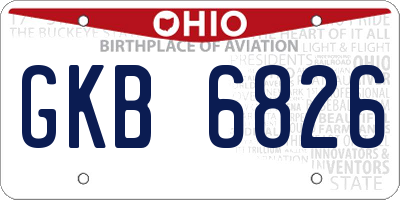 OH license plate GKB6826