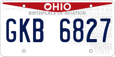OH license plate GKB6827