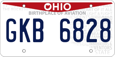 OH license plate GKB6828