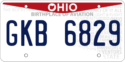 OH license plate GKB6829