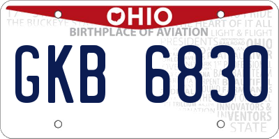 OH license plate GKB6830