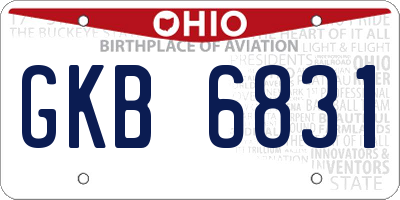 OH license plate GKB6831