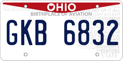 OH license plate GKB6832