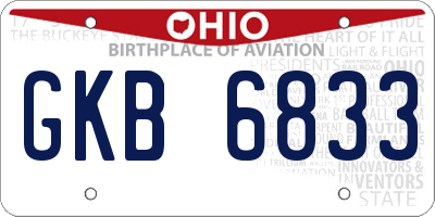 OH license plate GKB6833