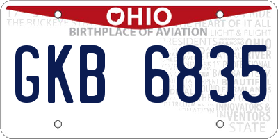 OH license plate GKB6835