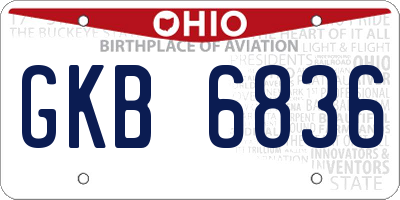OH license plate GKB6836