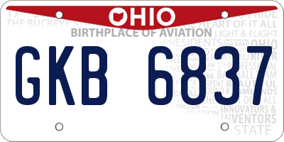 OH license plate GKB6837