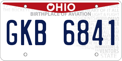 OH license plate GKB6841