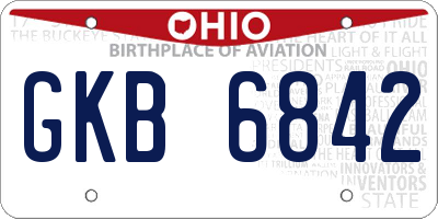 OH license plate GKB6842
