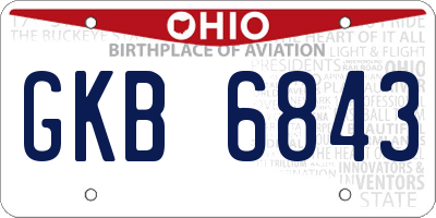 OH license plate GKB6843