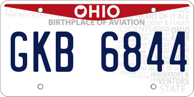 OH license plate GKB6844