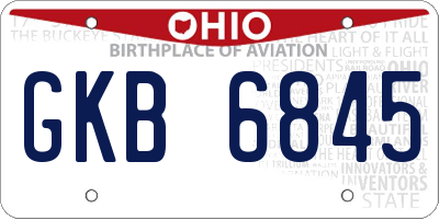 OH license plate GKB6845