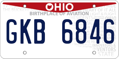 OH license plate GKB6846