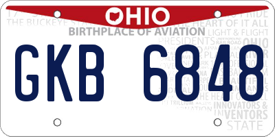 OH license plate GKB6848