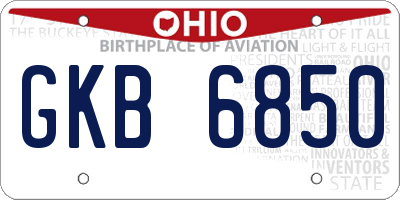 OH license plate GKB6850