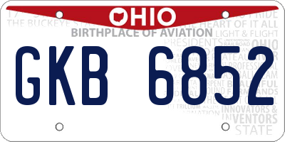 OH license plate GKB6852