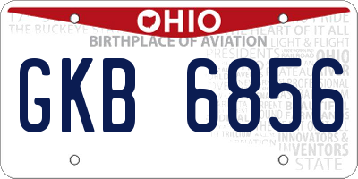 OH license plate GKB6856