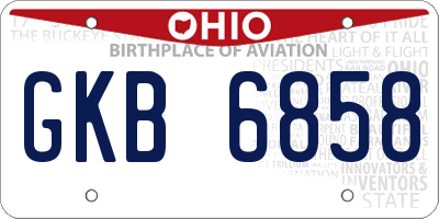 OH license plate GKB6858