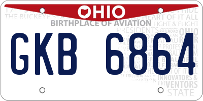 OH license plate GKB6864