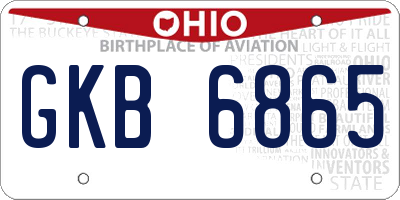 OH license plate GKB6865