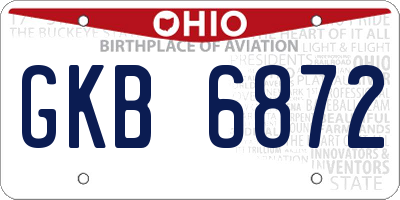 OH license plate GKB6872