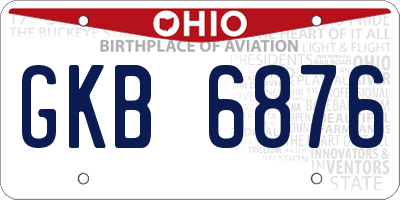 OH license plate GKB6876