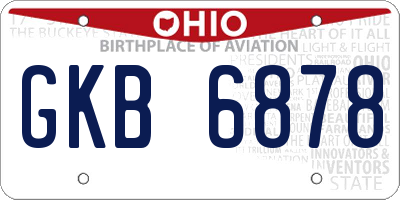 OH license plate GKB6878