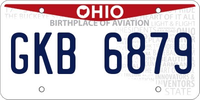 OH license plate GKB6879