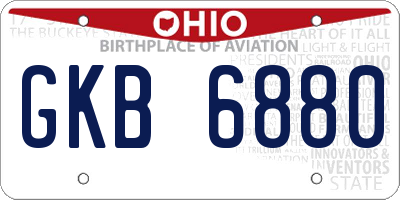OH license plate GKB6880