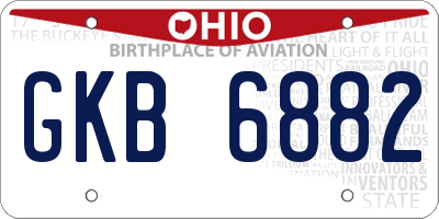 OH license plate GKB6882