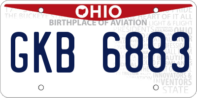 OH license plate GKB6883