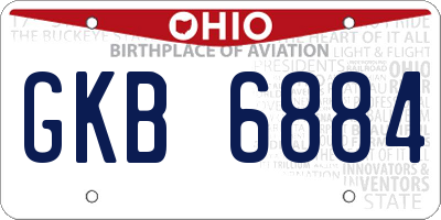 OH license plate GKB6884
