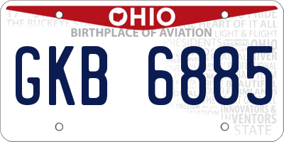 OH license plate GKB6885