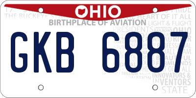 OH license plate GKB6887