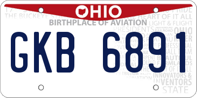 OH license plate GKB6891