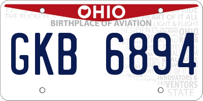 OH license plate GKB6894