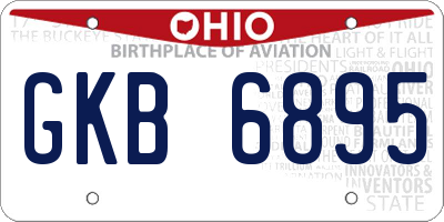 OH license plate GKB6895
