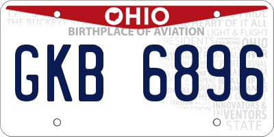 OH license plate GKB6896