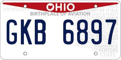OH license plate GKB6897