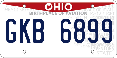 OH license plate GKB6899