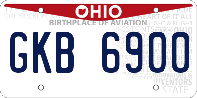 OH license plate GKB6900