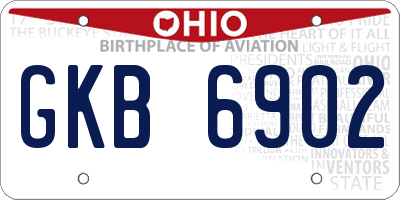 OH license plate GKB6902