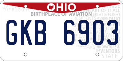 OH license plate GKB6903
