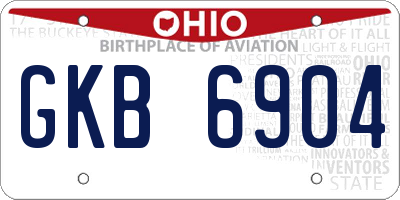 OH license plate GKB6904