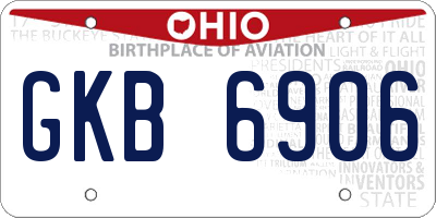 OH license plate GKB6906