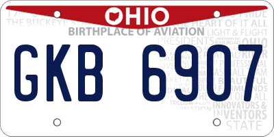 OH license plate GKB6907