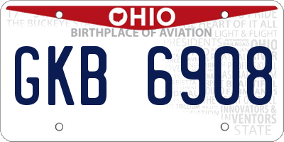 OH license plate GKB6908